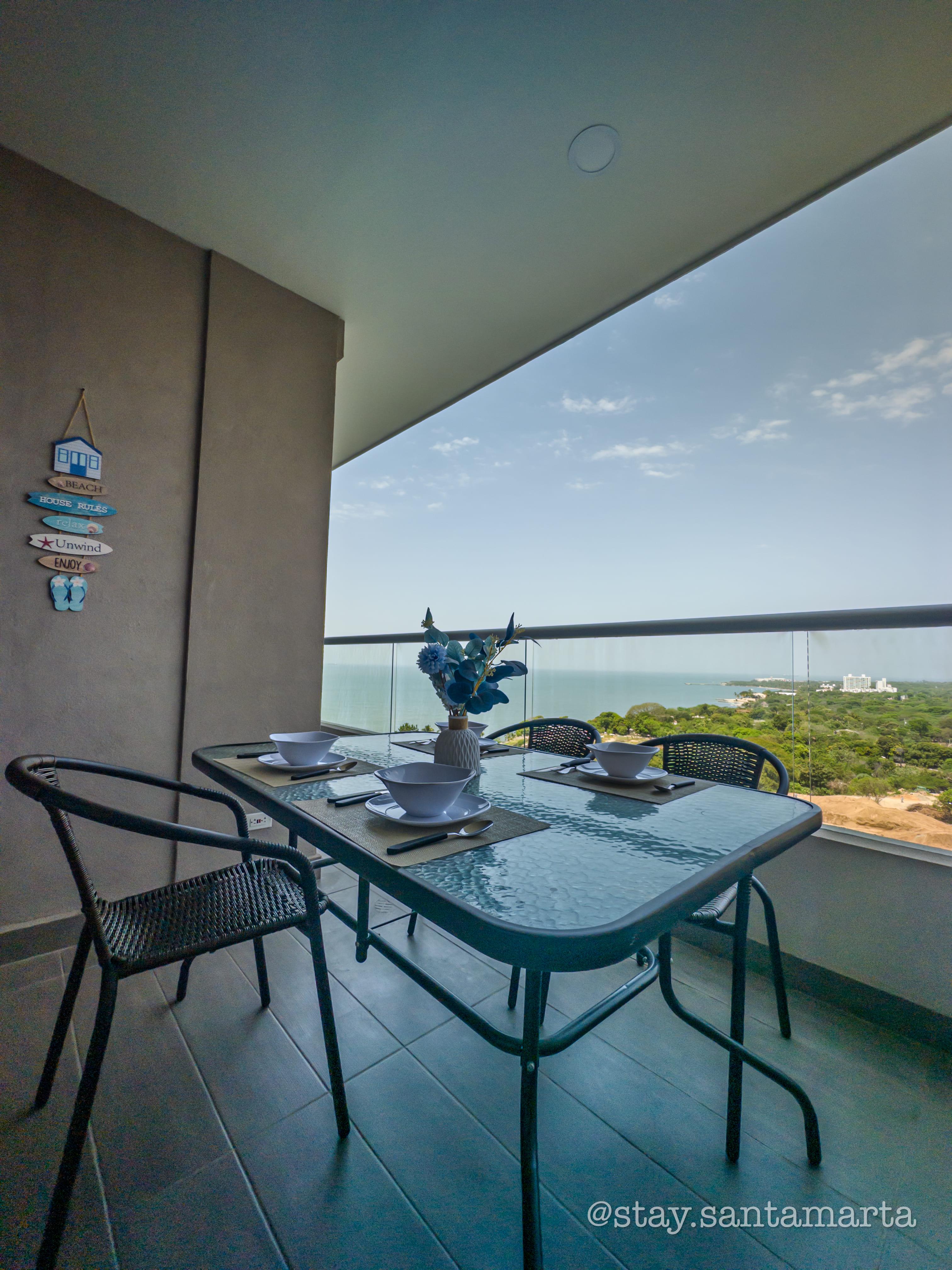 Apto con Vista al Mar | Piscinas | Playa 200 m | WIFI | A/C - foto 9 en Santa Marina, Santa Marta